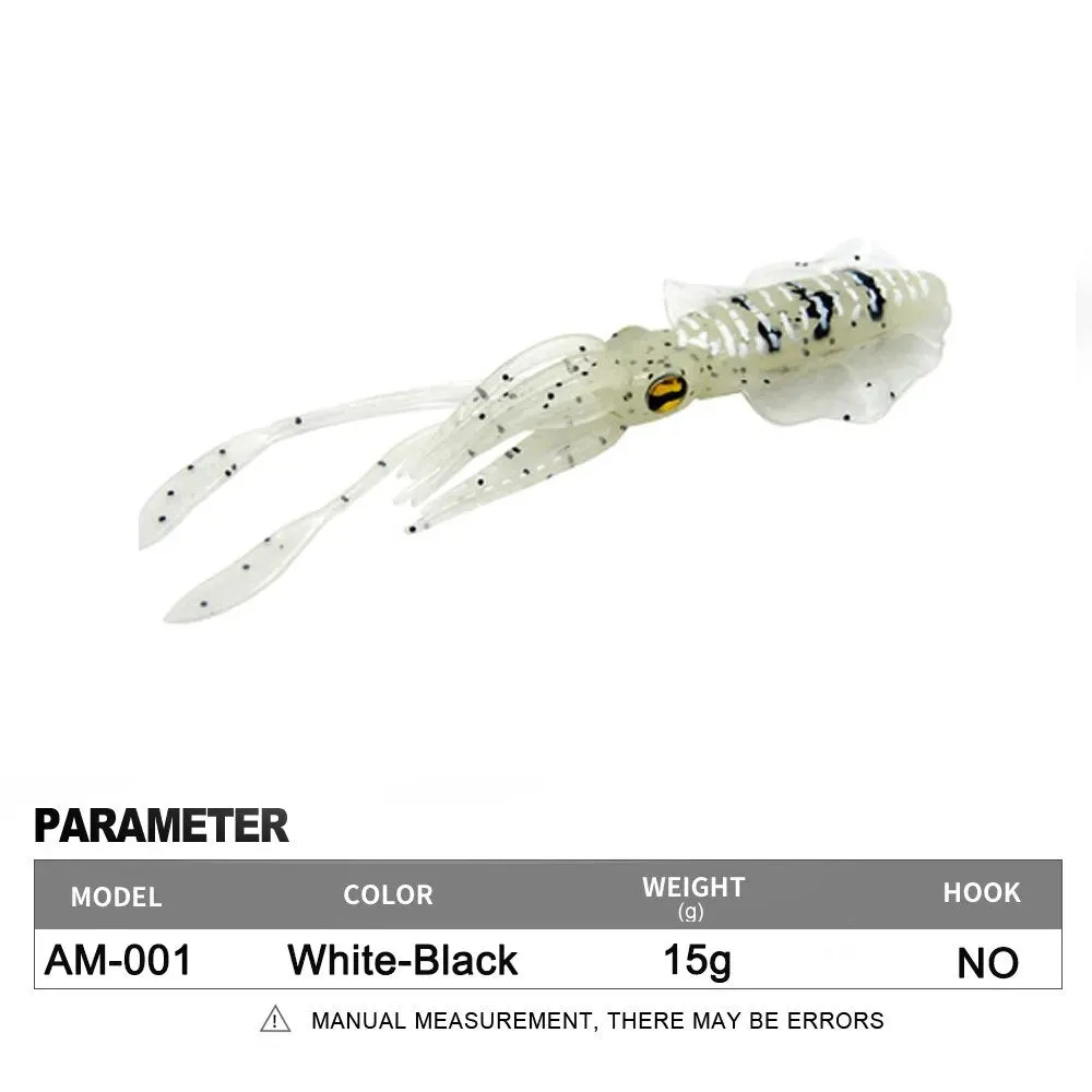 Soft Squid Fishing Trolling Lure 2g 7g 15g 20g 60g Luminous UV Squid Jig