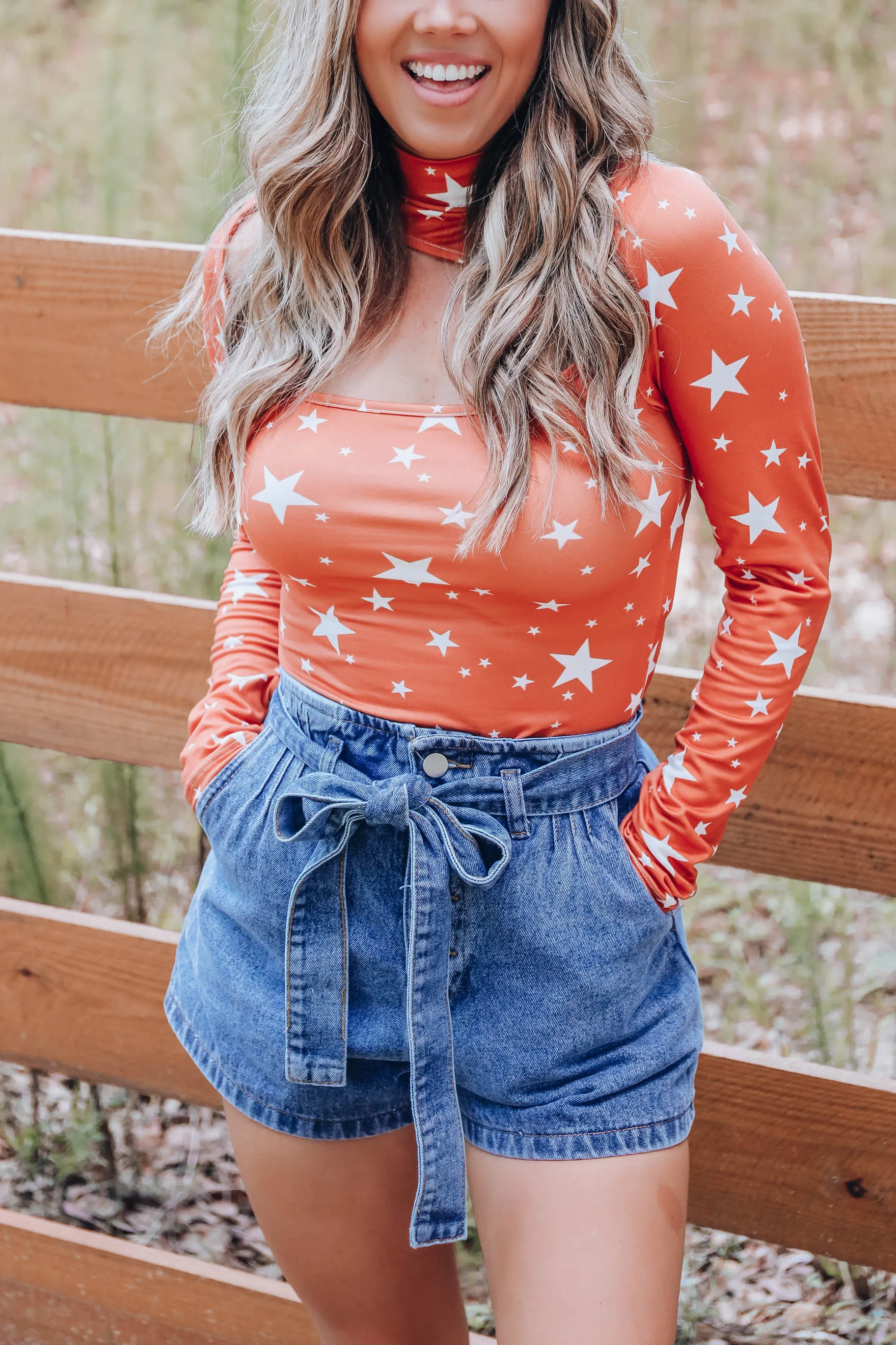 Starry Eyed Bodysuit - Orange