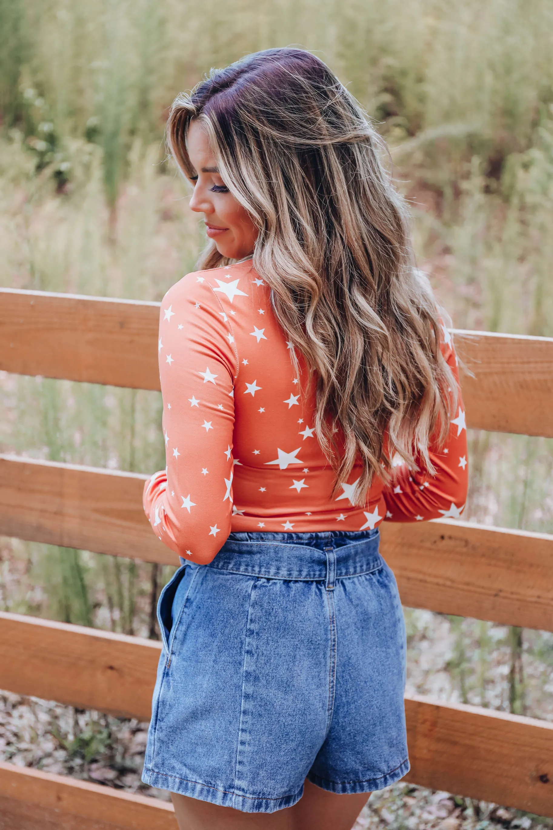Starry Eyed Bodysuit - Orange