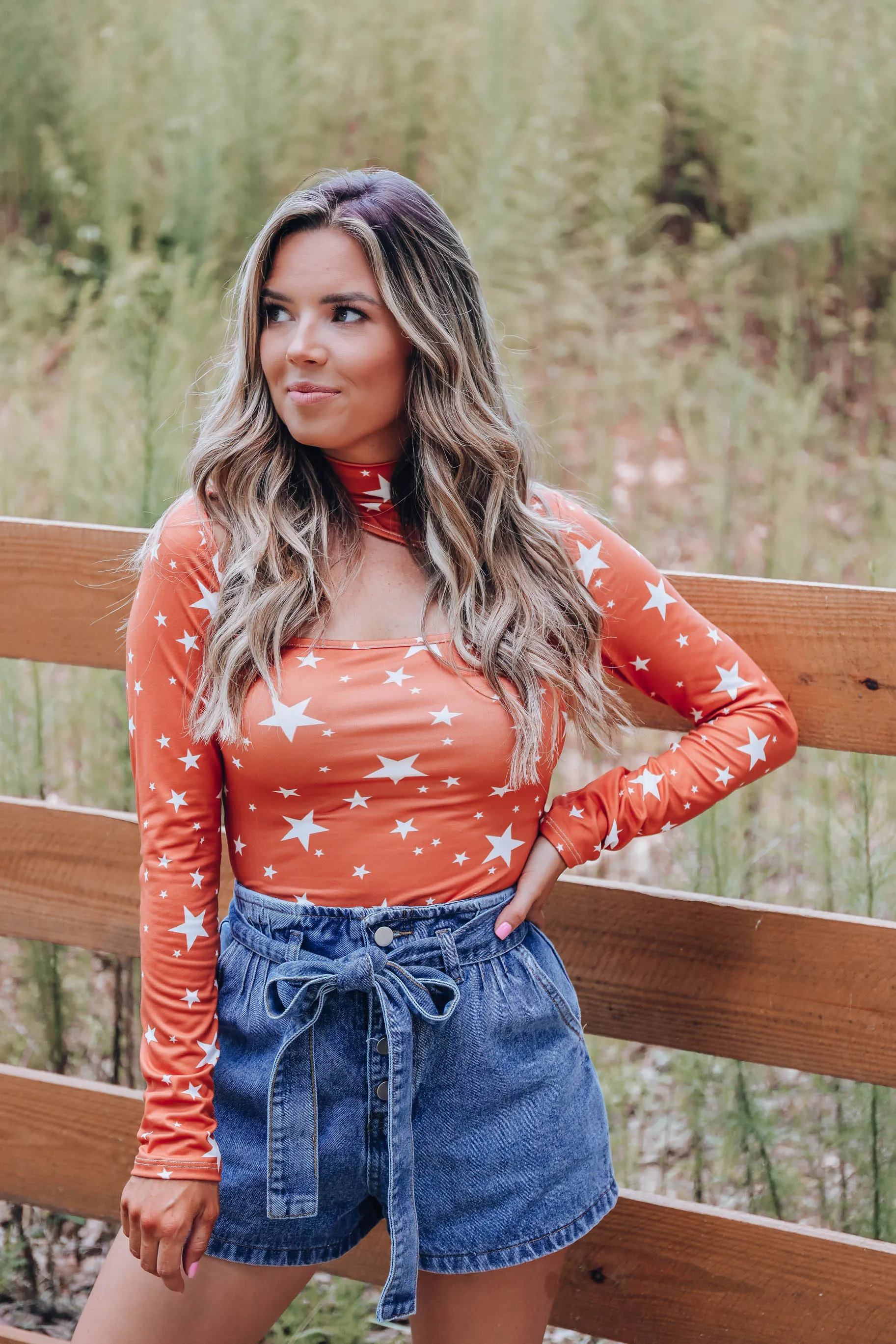 Starry Eyed Bodysuit - Orange