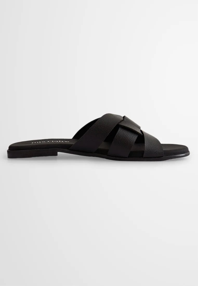 Stazie Woven Design Flat Slip-On Sandals