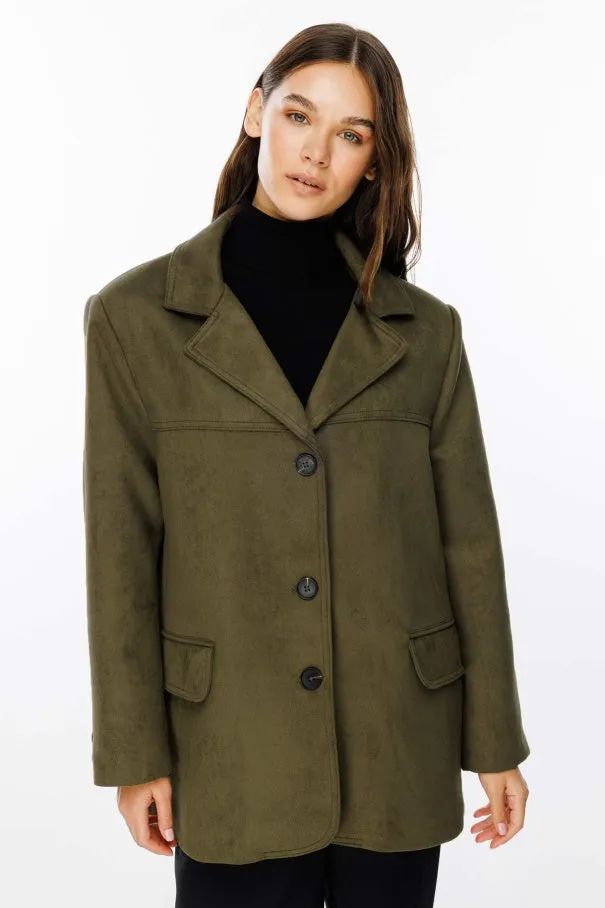 Suede Jacket with Pocket Details