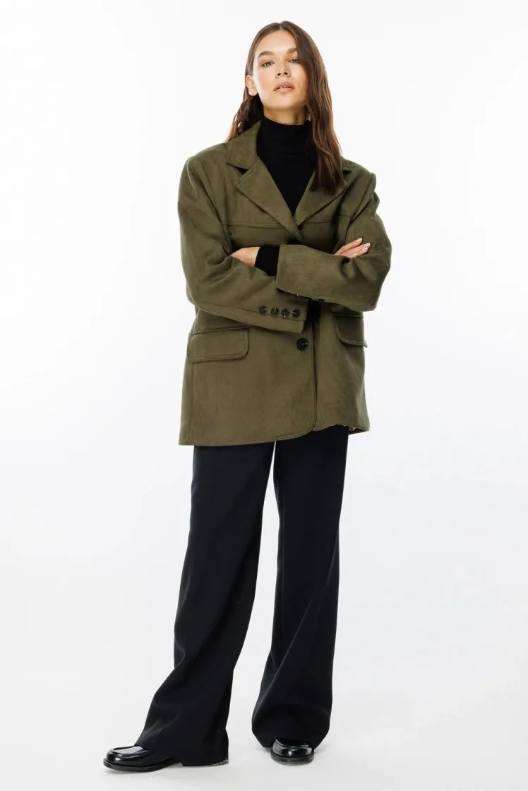 Suede Jacket with Pocket Details