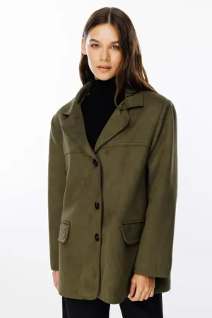 Suede Jacket with Pocket Details
