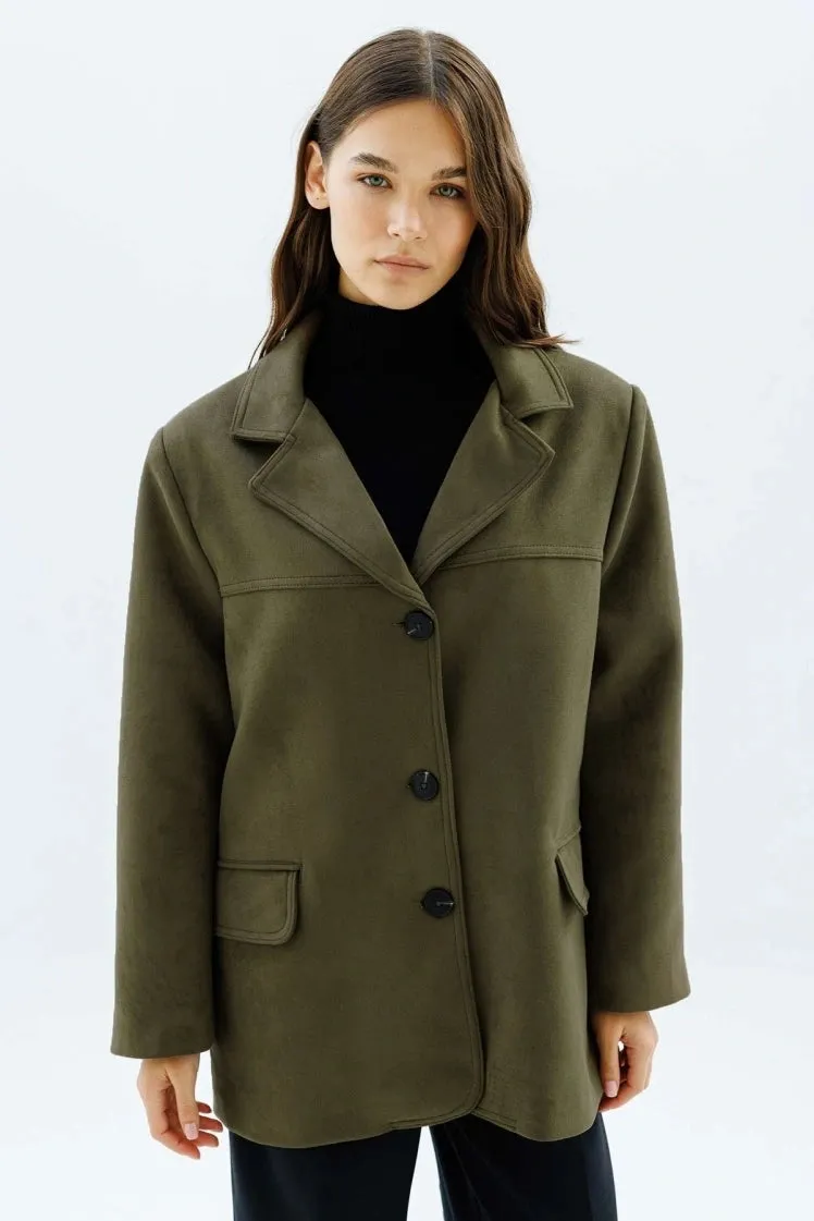 Suede Jacket with Pocket Details