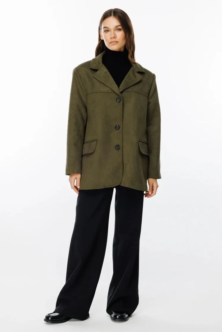 Suede Jacket with Pocket Details