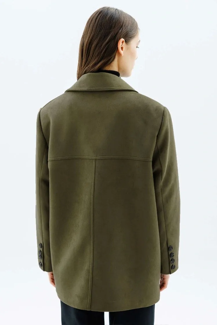 Suede Jacket with Pocket Details