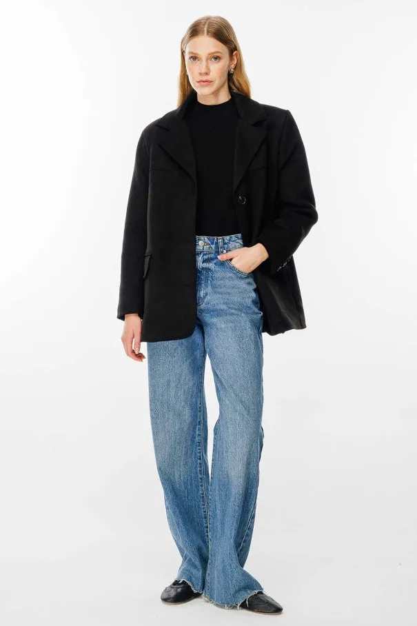 Suede Jacket with Pocket Details