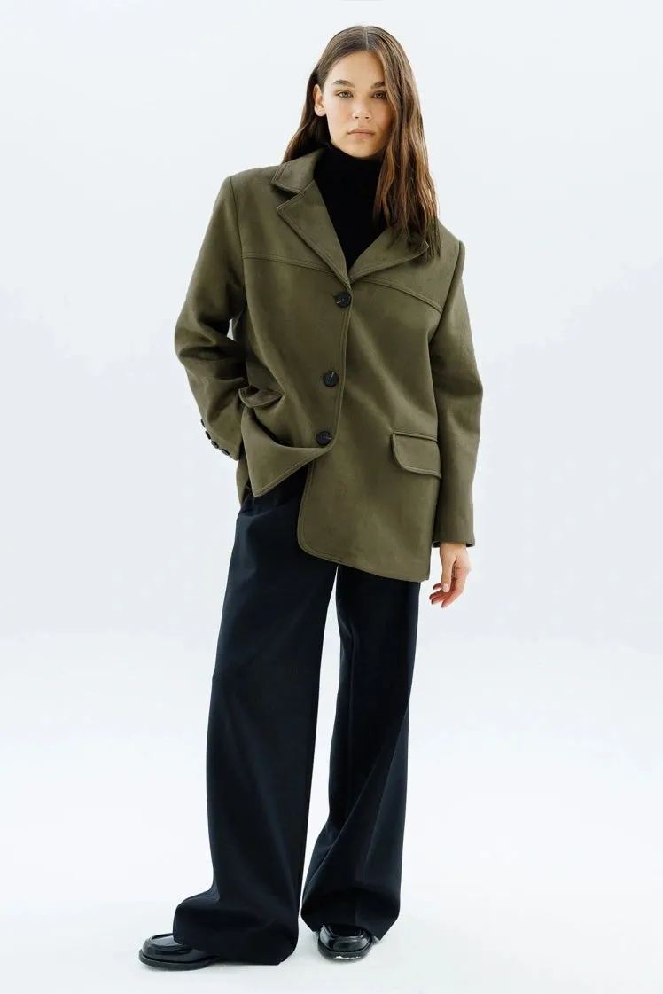 Suede Jacket with Pocket Details