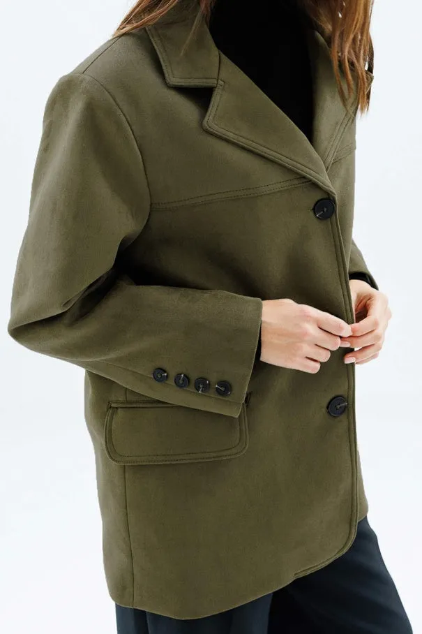 Suede Jacket with Pocket Details