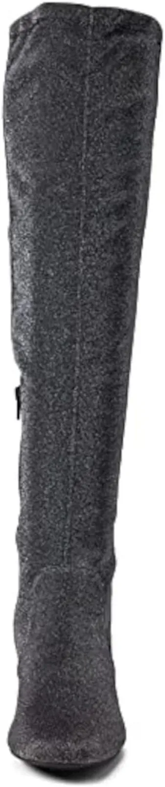 Sugar Ollie Women's Over-the-Knee Dress Boots SGR-OLLIE Black Glitter 6.5M