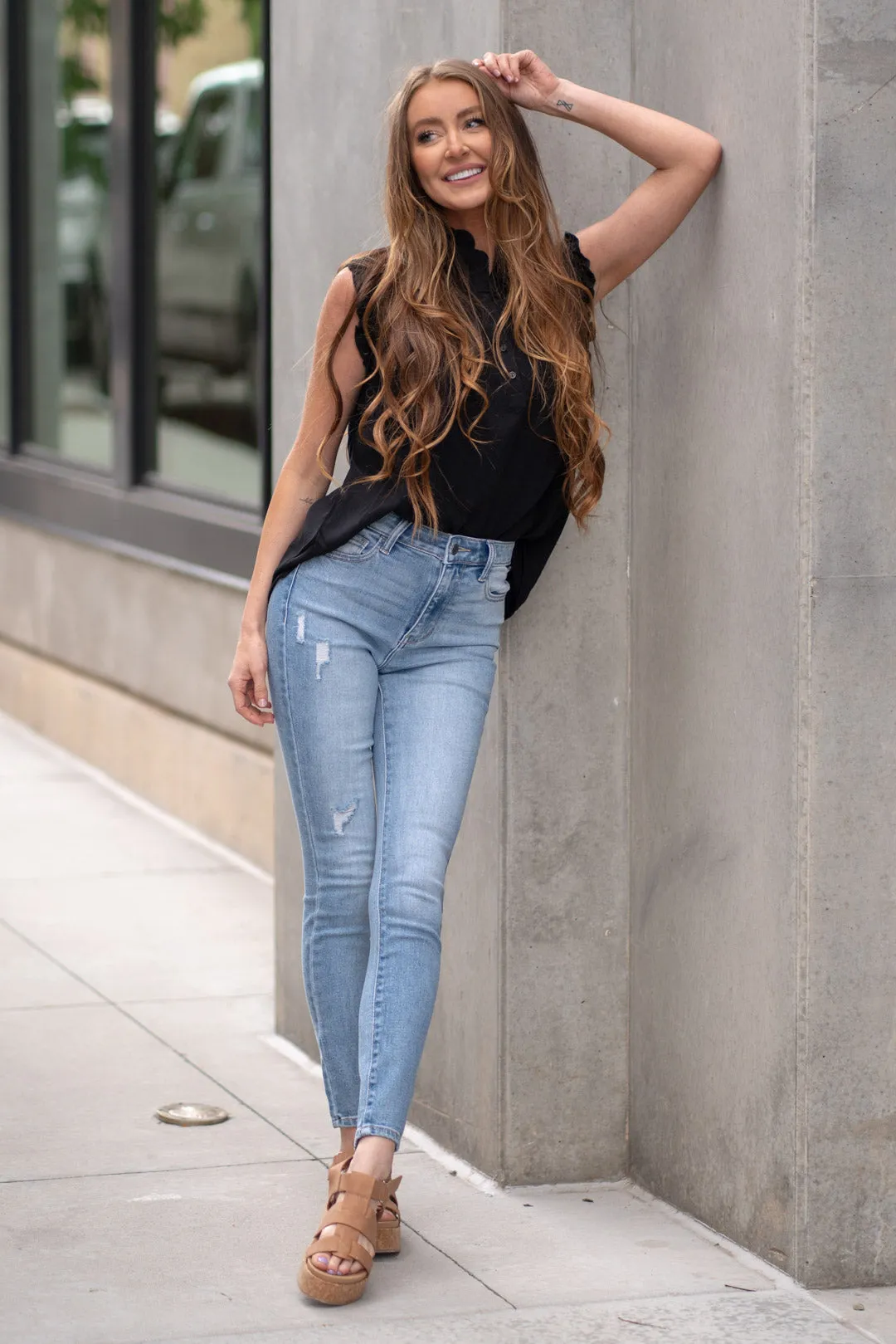 Summer Wave High Rise Ankle Skinny