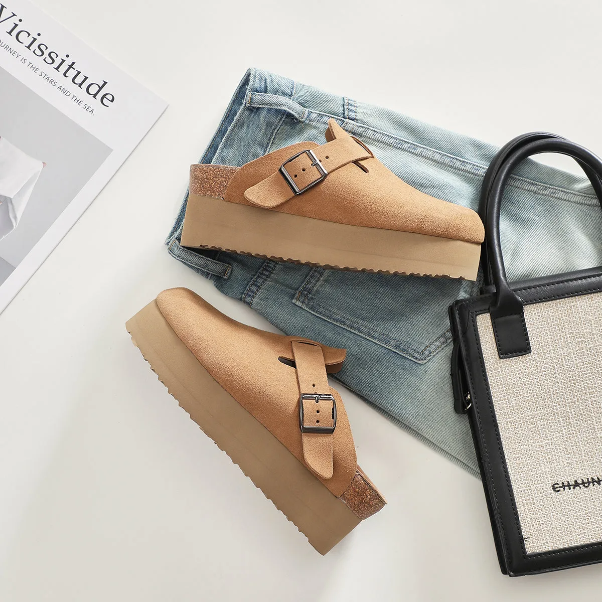 THICK-SOLED CLOSED-TOE SANDALS 5873