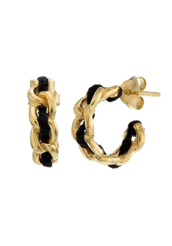 Tiger Frame Gold Holiday Hoops- Black