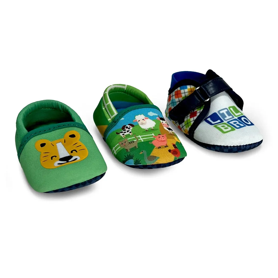 TOOTSIES - Green Unisex Baby Newborn Pack Of 4 Gift Set Booties