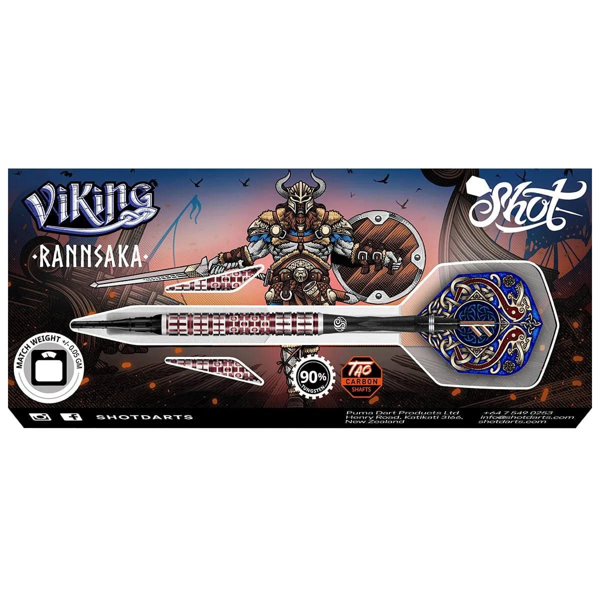 Viking Rannsaka Soft Tip Dart Set-90% Tungsten Barrels