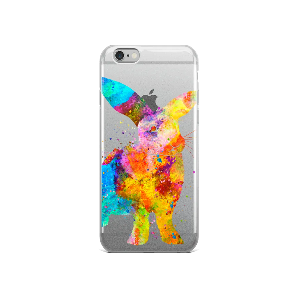 Watercolor Bunny Rabbit Clear iPhone Case