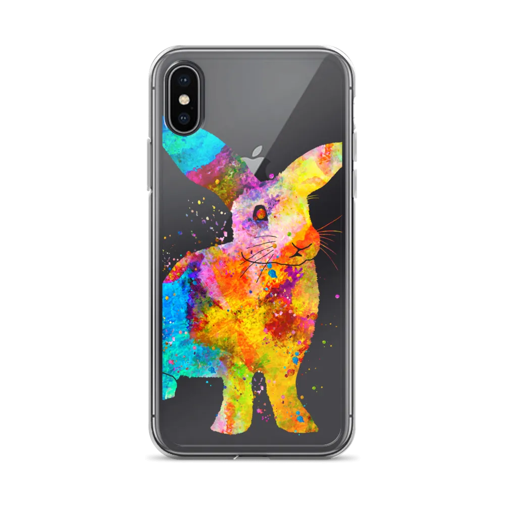 Watercolor Bunny Rabbit Clear iPhone Case