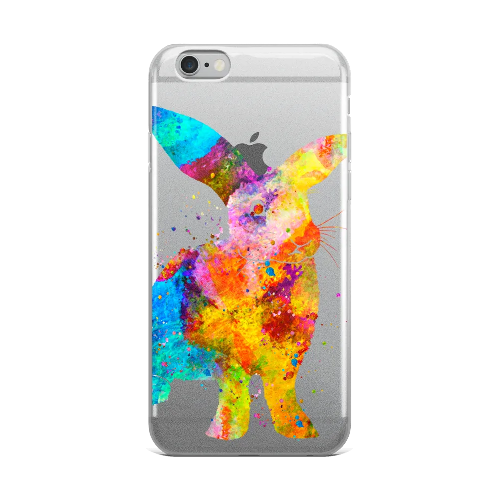 Watercolor Bunny Rabbit Clear iPhone Case