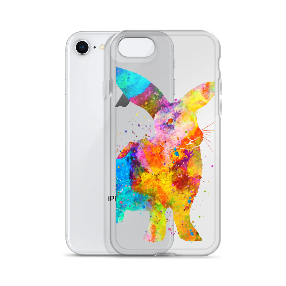 Watercolor Bunny Rabbit Clear iPhone Case