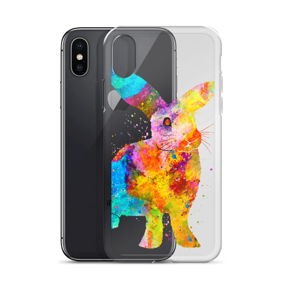 Watercolor Bunny Rabbit Clear iPhone Case