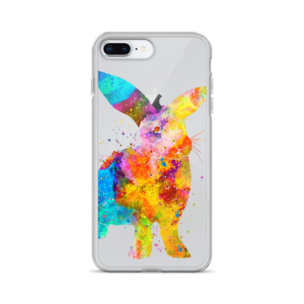 Watercolor Bunny Rabbit Clear iPhone Case