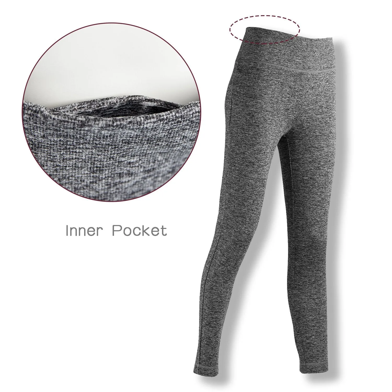 Women's High Waist 4 Way Stretch Yoga Pants with Pocket Tummy Control Workout Running Leggings