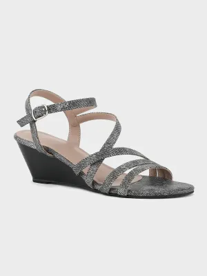 Womens "AKERA" Crossover Wedge Sandals