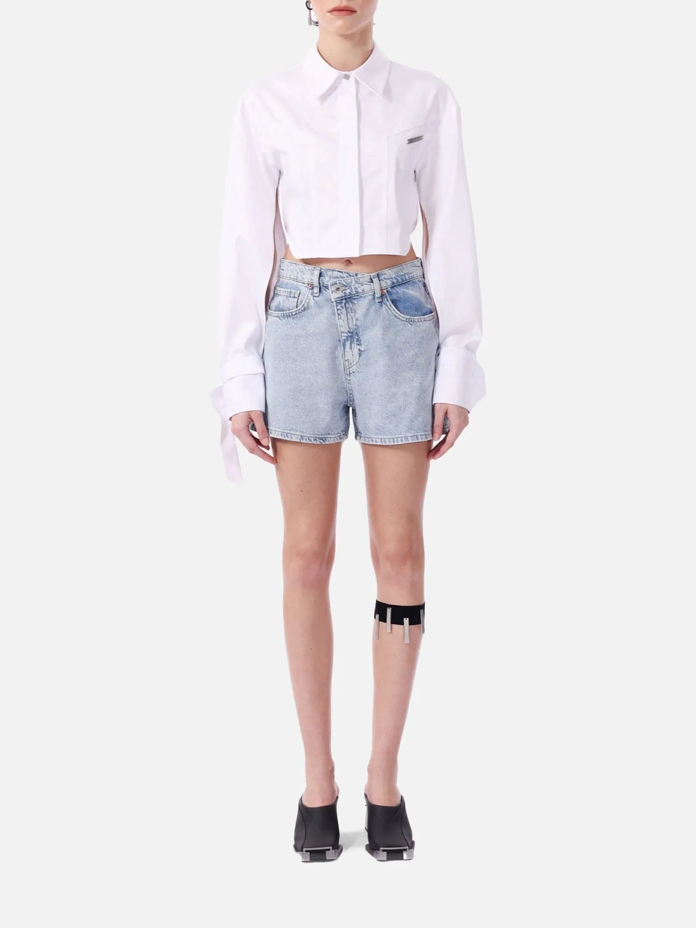 Woven Crop Shirt
