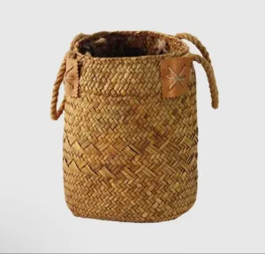 Woven Seagrass Basket Handbag