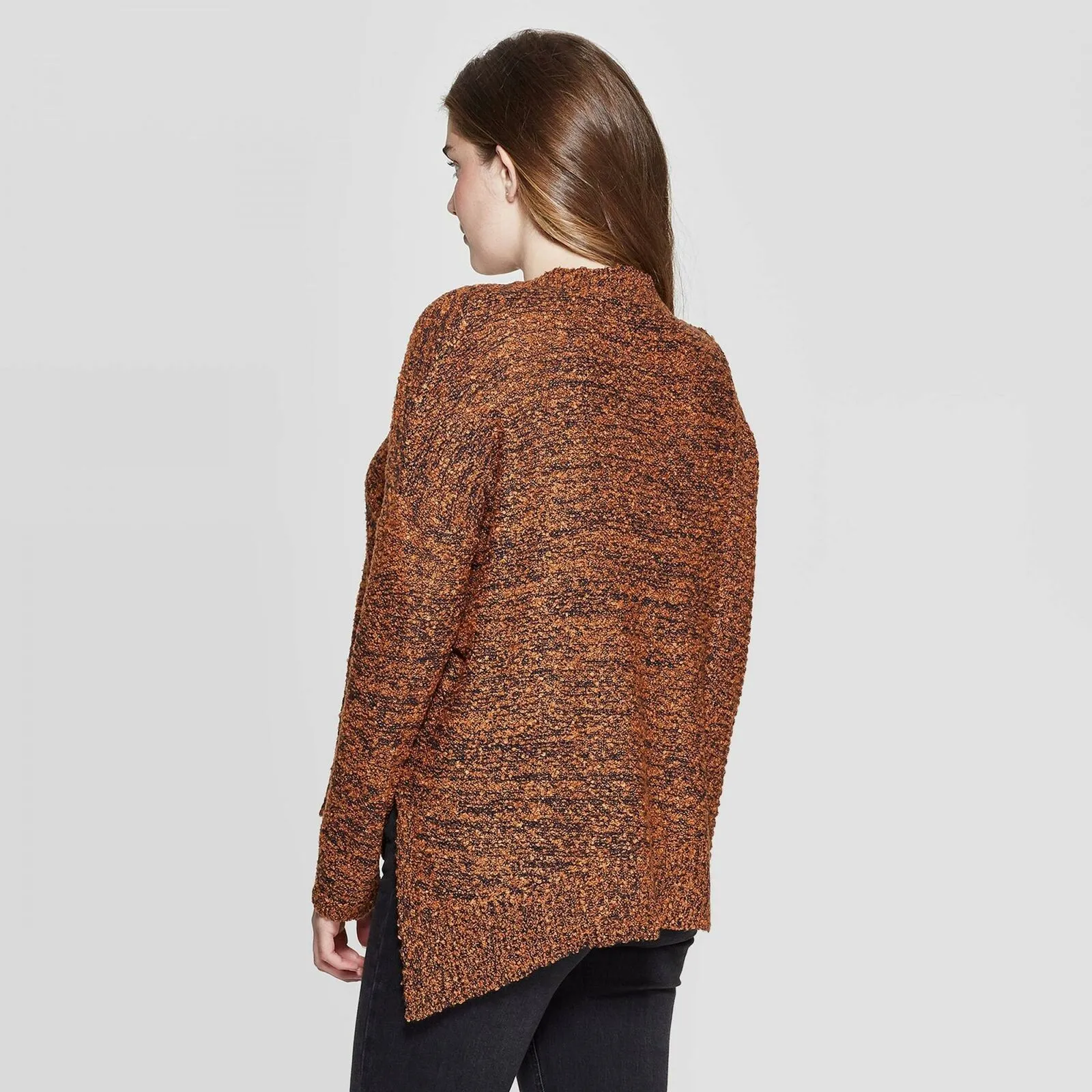 Xhilaration Women's V-Neck Oversized Side Button Asymmetrical Sweater