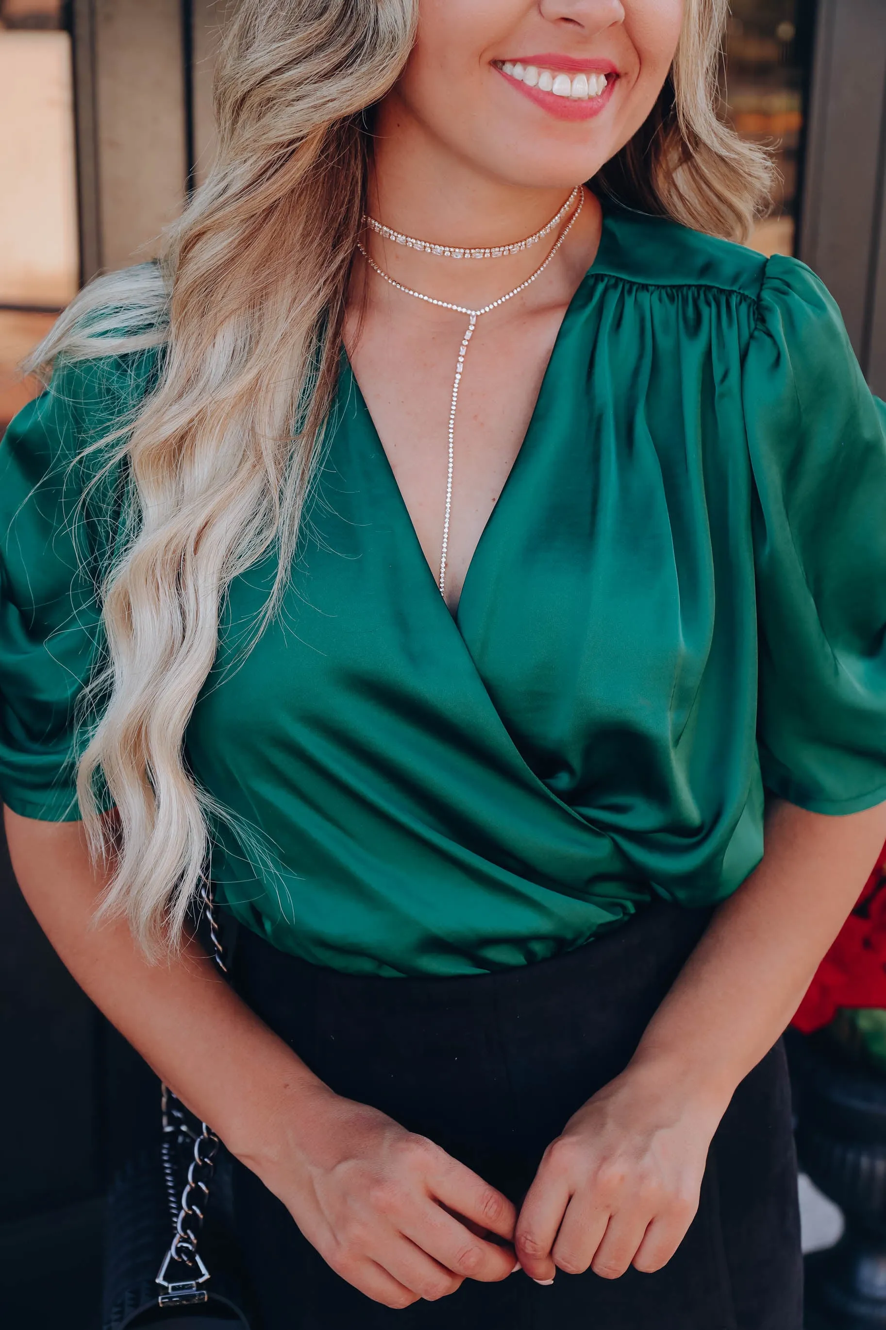 Zaitun Wrap Front Bodysuit - Green