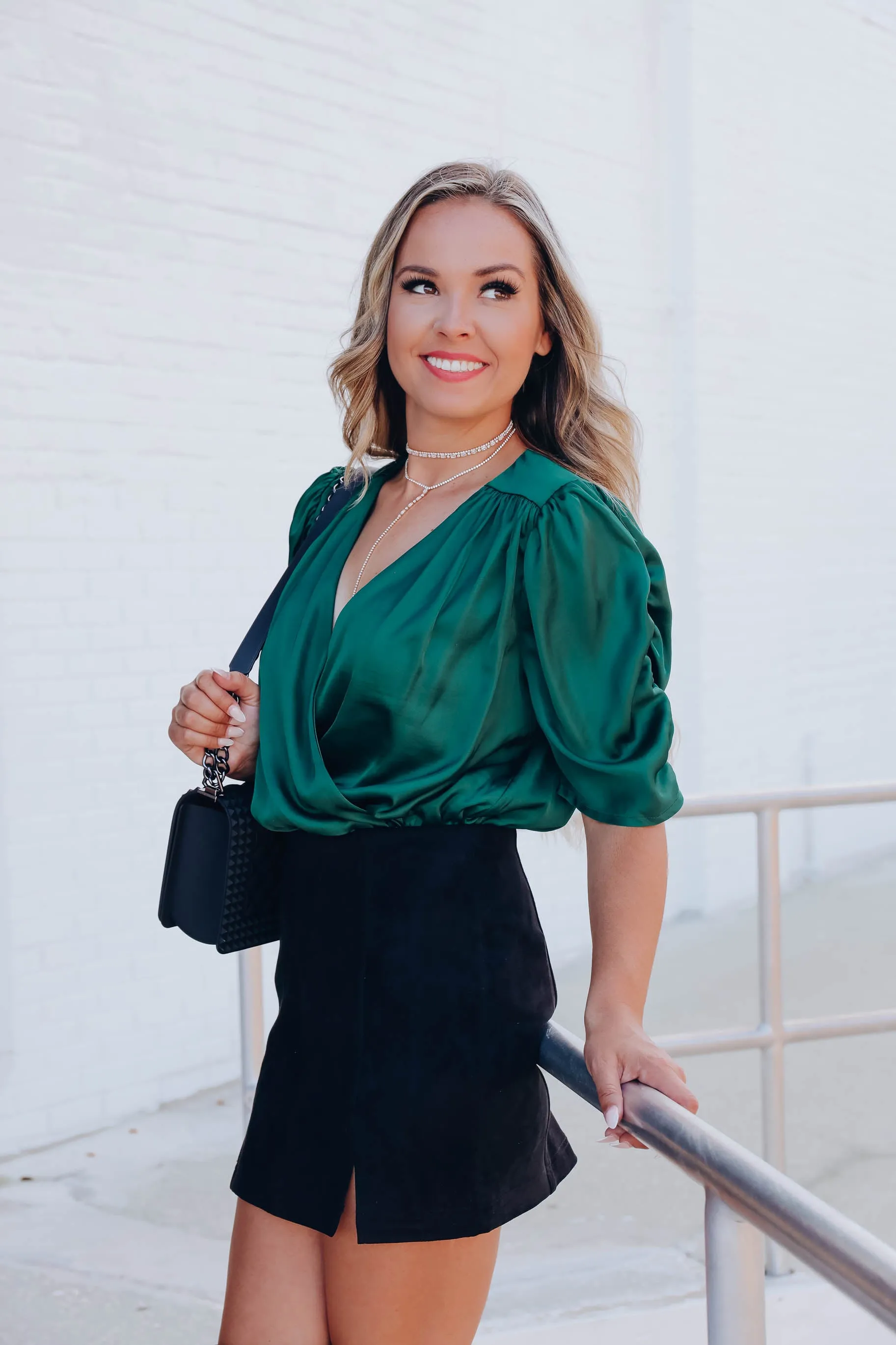 Zaitun Wrap Front Bodysuit - Green