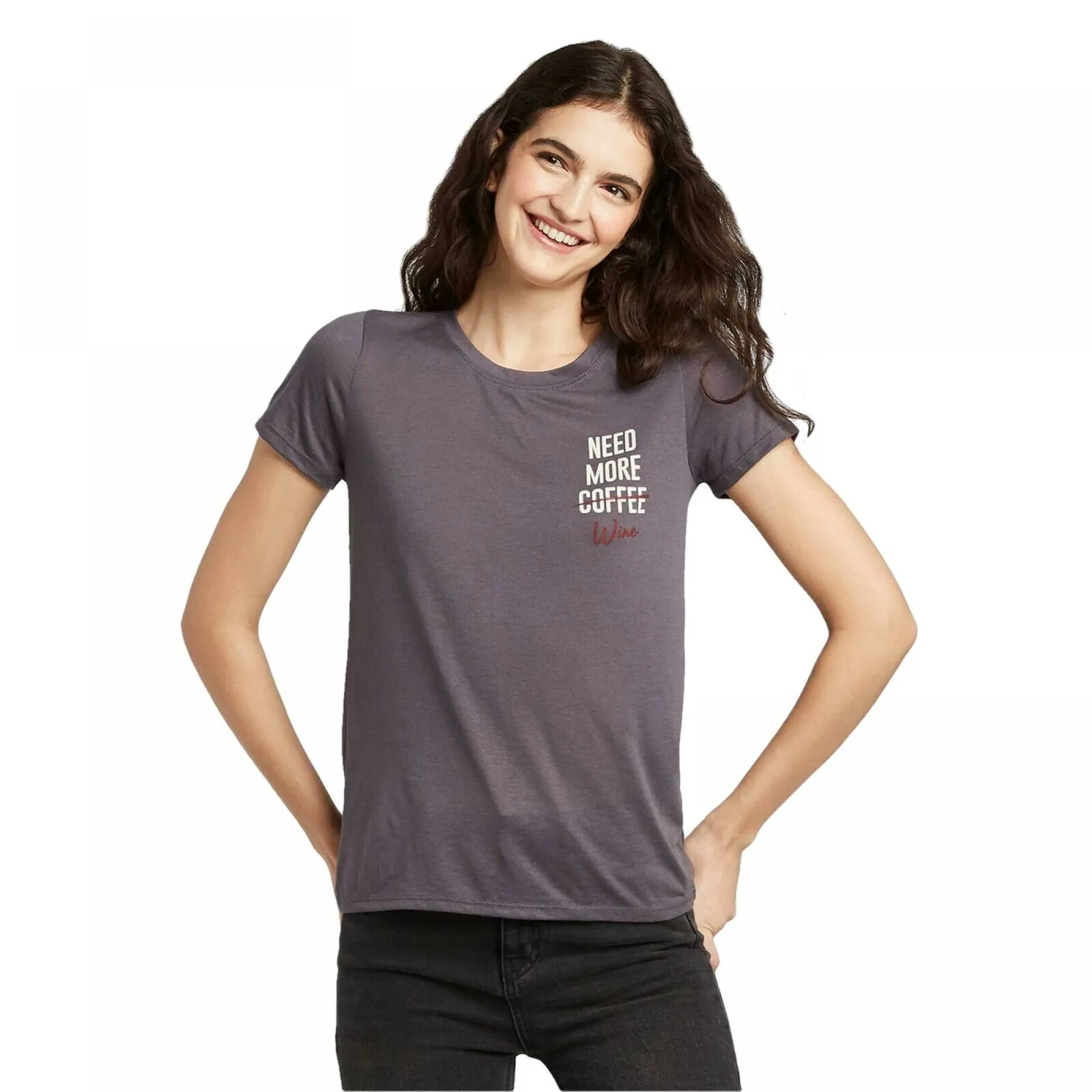 Zoe   Liv Women's Need More Wine Short Sleeve Graphic T-Shirt