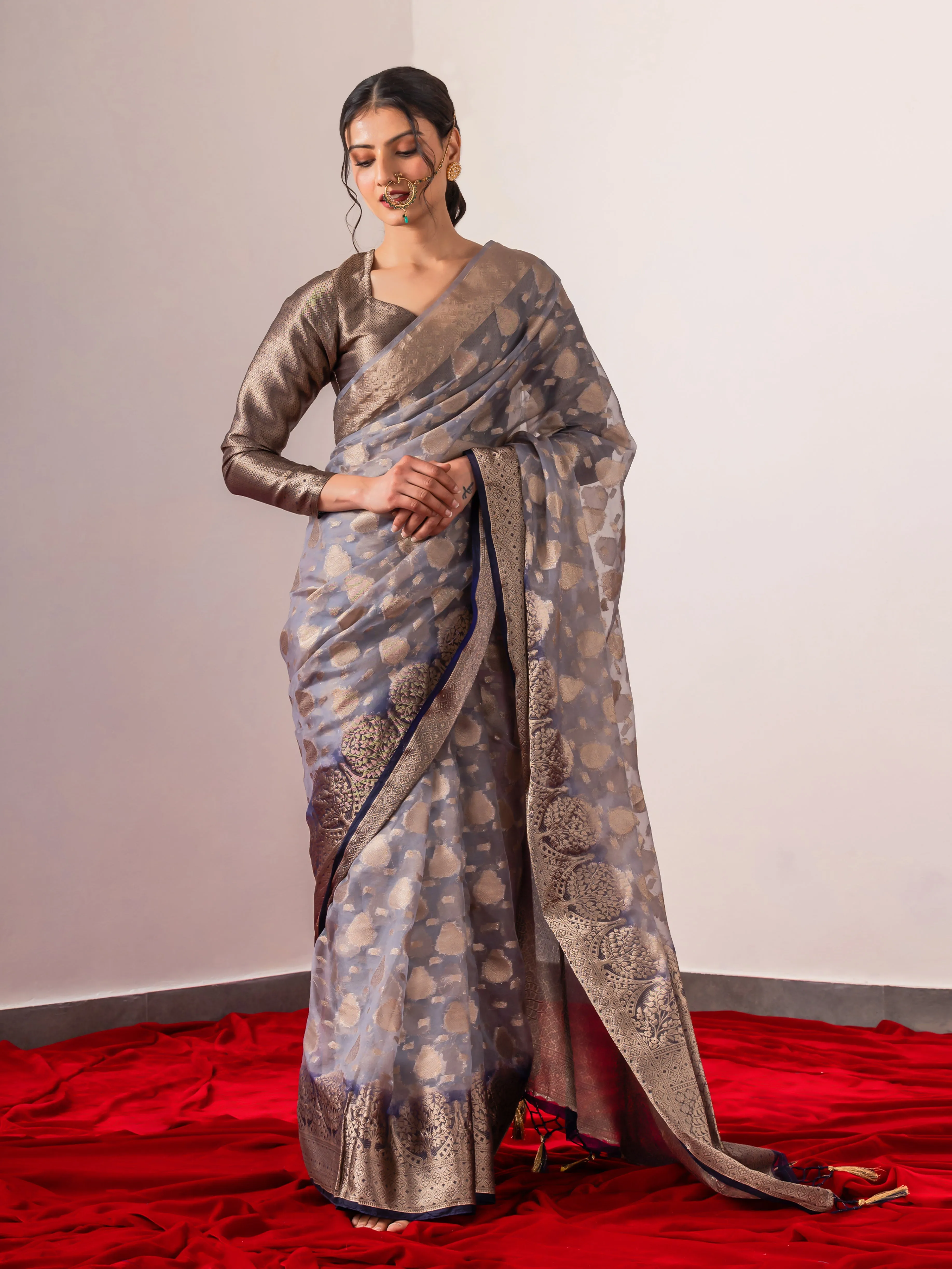 Zoya Organza Saree with Blouse fabric