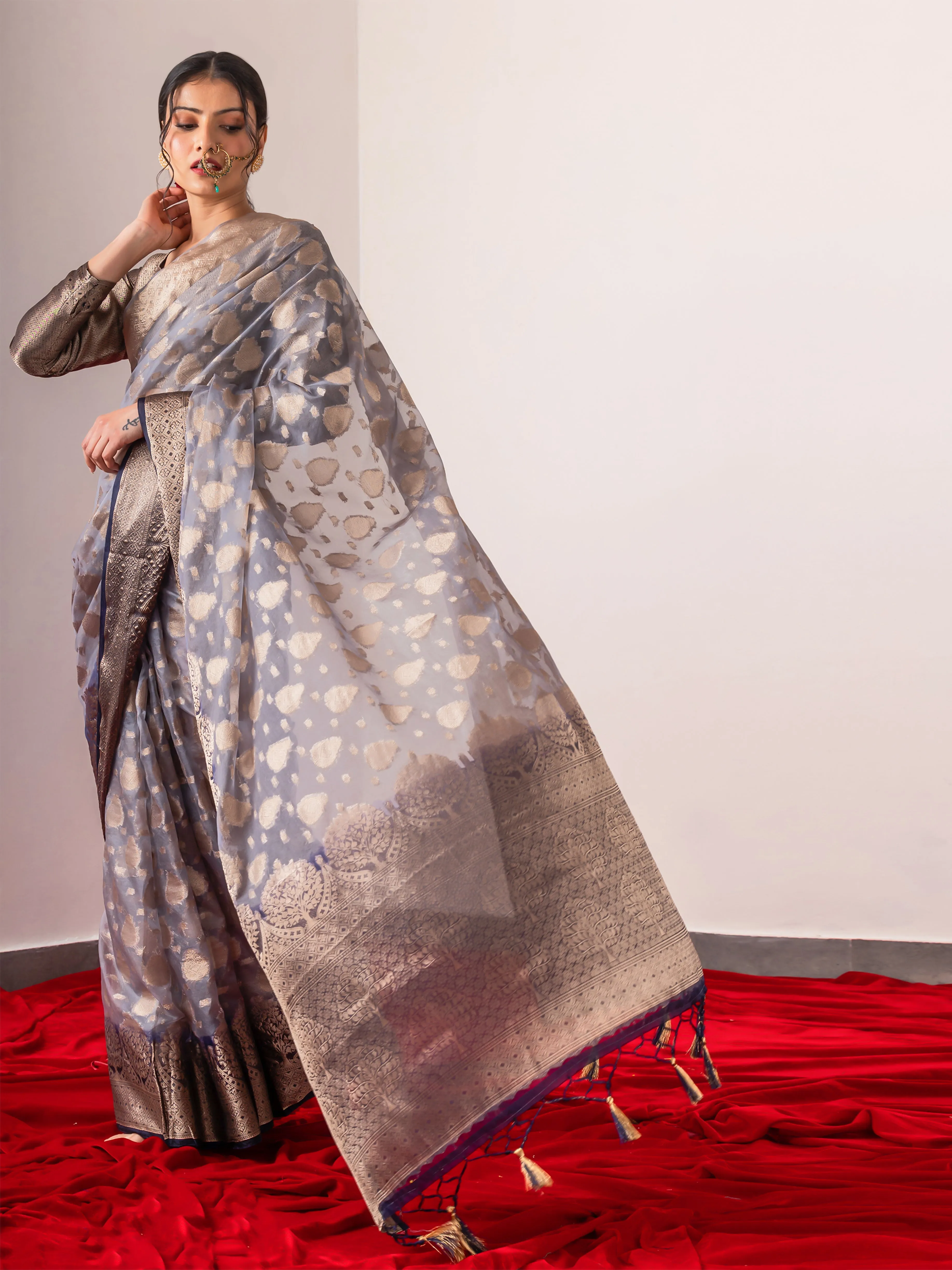 Zoya Organza Saree with Blouse fabric