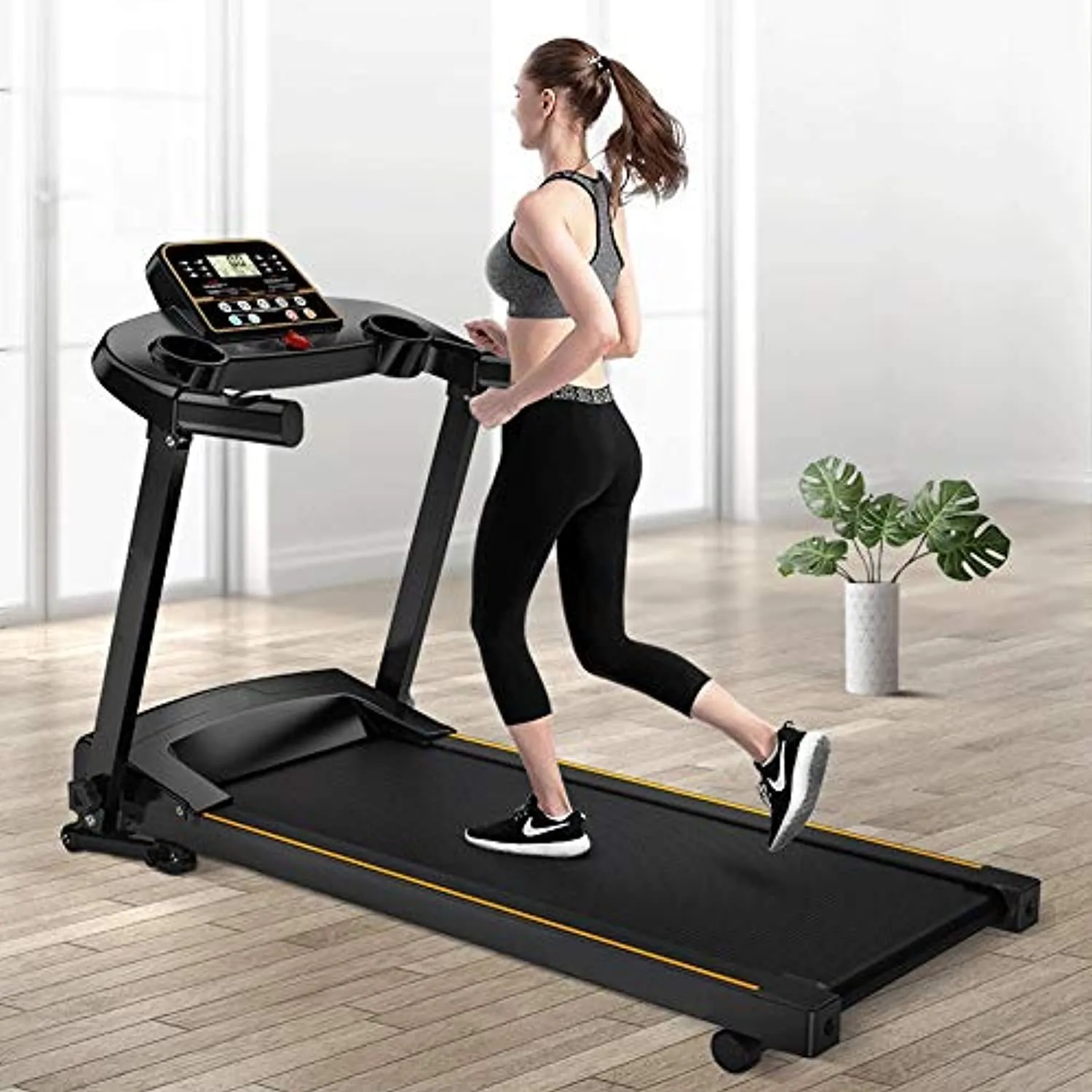 Zzfni Treadmill Smart Digital Electric Folding Treadmill W/Bluetooth Small Compact Running Workout Machine Good for Home/Apartment/RV Running Jogging Walking Foldable Treadmill